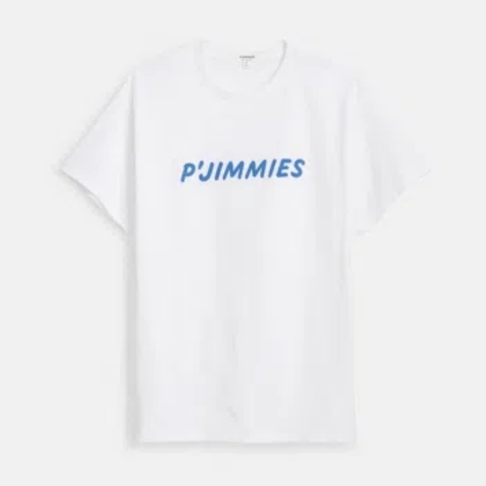 NWT ALEX MILL P'jimmies White Blue Graphic Short Sleeve Cotton Sleep Tee‎ Size M